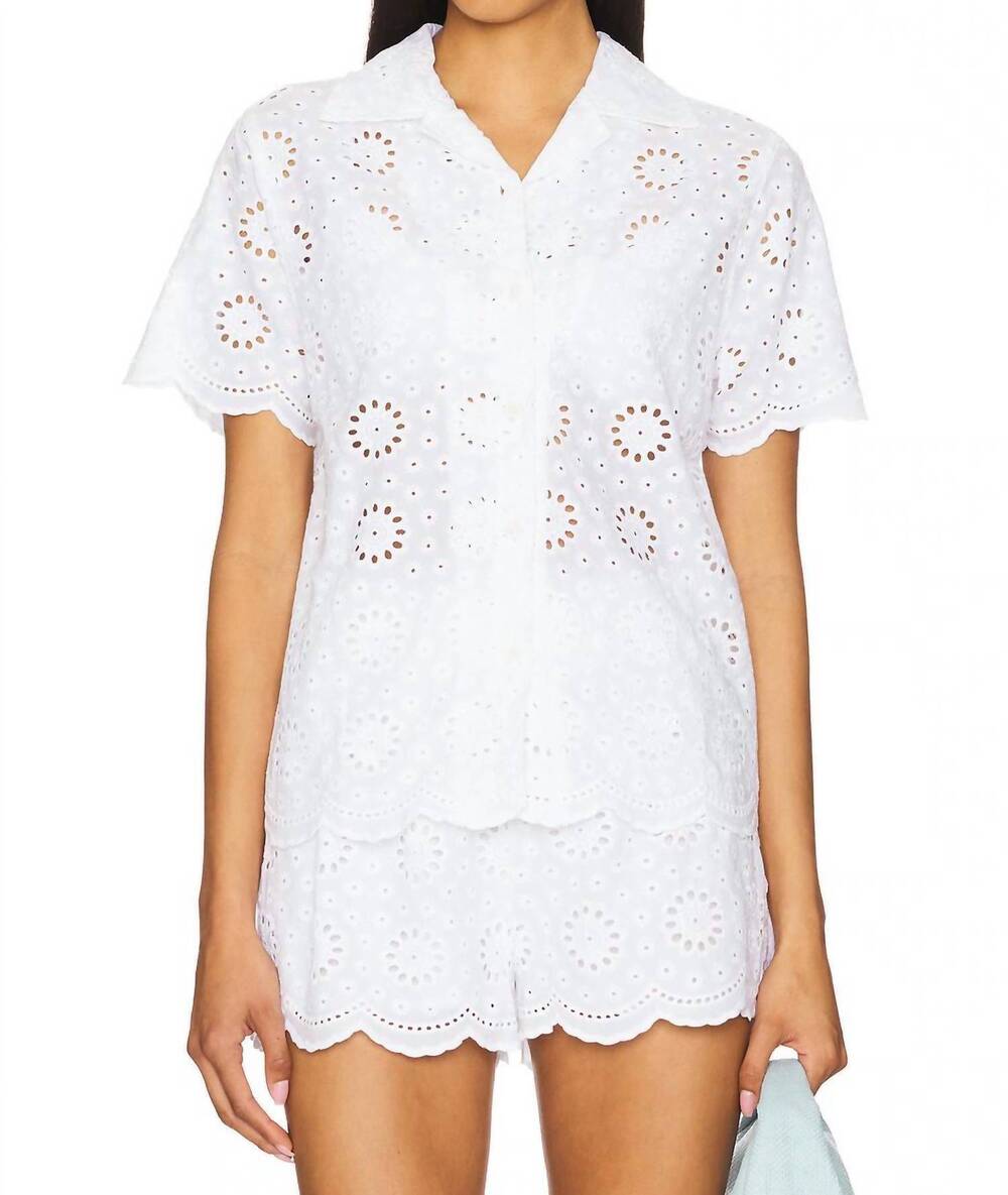 NEW BEACH RIOT lexie button top in white